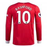 Camisetas De Futbol Manchester United Marcus Rashford 10 Primera Equipación Manga Larga 2021-22..